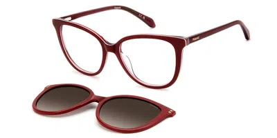 Polaroid Pld D605/c With Clip-on C9a/la Women's Glasses Red Size 54 - Free Lenses - Blue Light Block Availabl In Brown