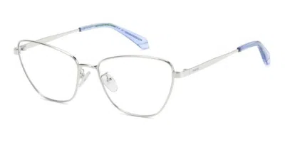 Polaroid Pld D611/g Vestibilità Orientale 010 Occhiali Da Vista Argentati Per Donna (solo Montatura) In Silver