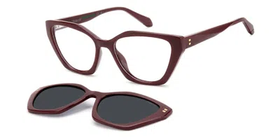 Polaroid Pld D637/c With Clip-on Lhf/m9 Women's Glasses Burgundy Size 54 - Free Lenses - Blue Light Block Ava