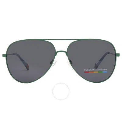 Polaroid Polairzed Grey Pilot Unisex Sunglasses Pld 6187/s 01ed/m9 60 In Gray