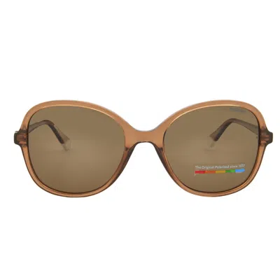 Polaroid Polarize Bronze Butterfly Ladies Sunglasses Pld 4136/s 010a/sp 54 In Brown