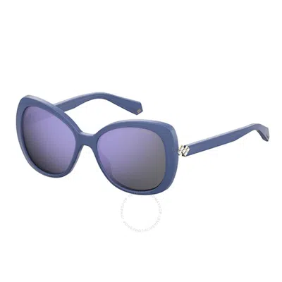 Polaroid Polarized Blue Butterfly Ladies Sunglasses Pld 4063/s/x 0pjp/mf 56