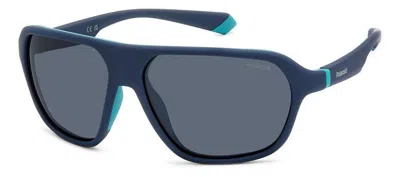 Polaroid Polarized Blue Pilot Unisex Sunglasses Pld 2152/s 0fll/c3 59