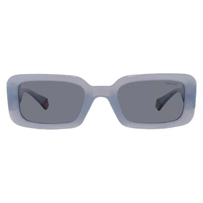 Polaroid Polarized Blue Rectangular Ladies Sunglasses Pld 6208/s/x 0mvu/c3 52