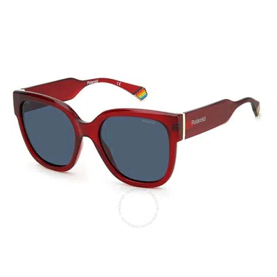 Polaroid Polarized Blue Square Ladies Sunglasses Pld 6167/s 0c9a/c3 55 In Red