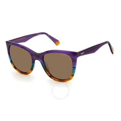 Polaroid Polarized Bronze Cat Eye Ladies Sunglasses Pld 4096/s/x 0dkt/sp 52 In Bronze / Violet