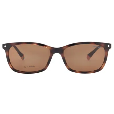 Polaroid Polarized Bronze Clip-on Sport Ladies Sunglasses Pld 6140/cs 0086/sp 53 In Brown