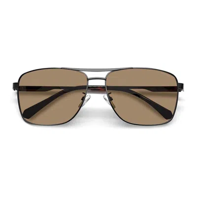 Polaroid Polarized Bronze Navigator Men's Sunglasses Pld 2136/g/s/x 0r80/sp 59 In Metallic