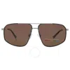 Polaroid Polarized Bronze Navigator Men's Sunglasses Pld 4118/s/x 085k/sp 59 In Black / Bronze / Ruthenium