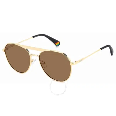 Polaroid Gold Stainless Steel Sunglasses