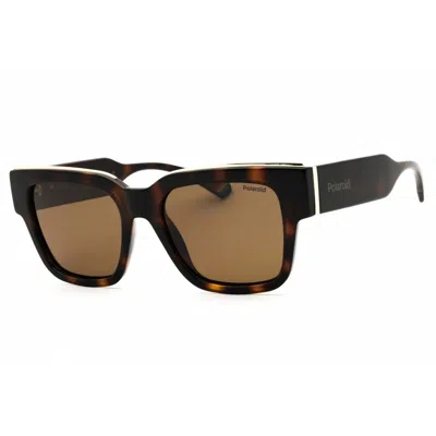 Polaroid Polarized Bronze Square Unisex Sunglasses Pld 6198/s/x 0086/sp 52 In Brown