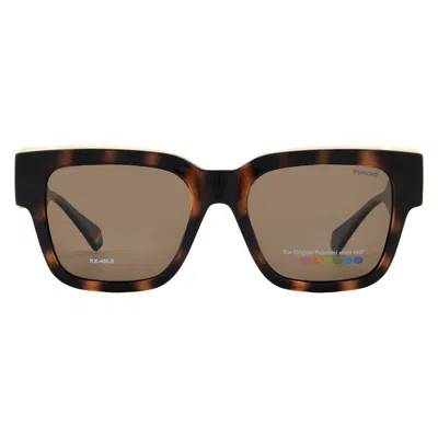 Polaroid Polarized Bronze Square Unisex Sunglasses Pld 6198/s/x 0086/sp 52 In Brown