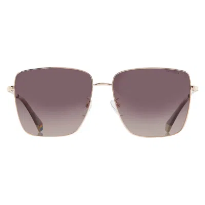 Polaroid Polarized Brown Gradient Square Ladies Sunglasses Pld 6164/g/s 006j/la 59 In Gray
