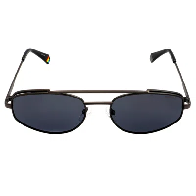 Polaroid Polarized Dark Grey Oval Unisex Sunglasses Pld 6130/s 0r80/m9 55 In Black