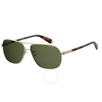 Polaroid Polarized Green Navigator Men's Sunglasses Pld 2074/s/x 0j5g/uc 60 In Gold