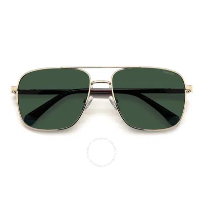 Polaroid Polarized Green Navigator Men's Sunglasses Pld 4128/s/x 0j5g/uc 58 In Metallic