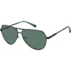 Polaroid Polarized Green Pilot Men's Sunglasses Pld 2145/g/s/x 0003/uc 62 In Green