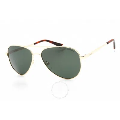 Polaroid Polarized Green Pilot Unisex Sunglasses Pld 6012/n/new 0pef/uc 56 In Gold