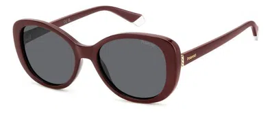 Polaroid Polarized Grey Butterfly Ladies Sunglasses Pld 4154/s/x 0lhf/m9 55 In Brown