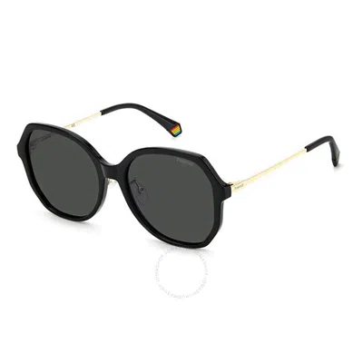 Polaroid Polarized Grey Butterfly Ladies Sunglasses Pld 6177/g/s 0807/m9 57 In Black