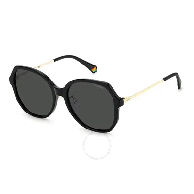 Polaroid Polarized Grey Butterfly Ladies Sunglasses Pld 6177/g/s 0807/m9 57