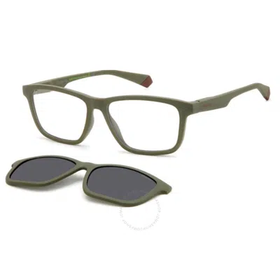 Polaroid Polarized Grey Clip-on Square Unisex Eyeglasses Pld 2147/cs 0dld/m9 55
