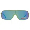 Polaroid Polarized Grey Green Mirror Shield Unisex Sunglasses Pld 6222/s 01ed/5z 99 In Green