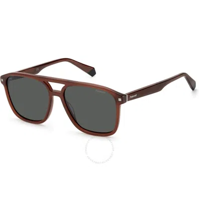 Polaroid Polarized Grey Navigator Men's Sunglasses Pld 2118/s/x 009q/m9 57 In Brown