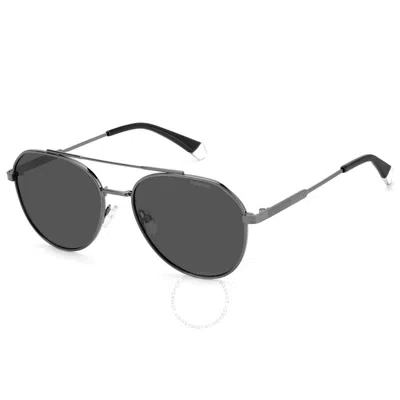 Polaroid Polarized Grey Pilot Men's Sunglasses Pld 4119/s/x 0kj1/m9 56 In Black