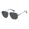 Polaroid Polarized Grey Pilot Unisex Sunglasses Pld 6195/s/x 0fll/m9 58 In Blue