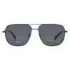 Polaroid Polarized Grey Pilot Unisex Sunglasses Pld 6195/s/x 0fll/m9 58 In Gray
