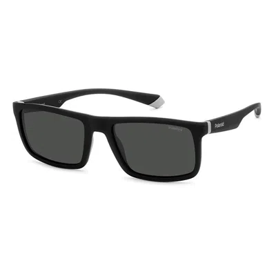 Polaroid Polarized Grey Rectangular Men's Sunglasses Pld 2134/s 008a/m9 56 In Black