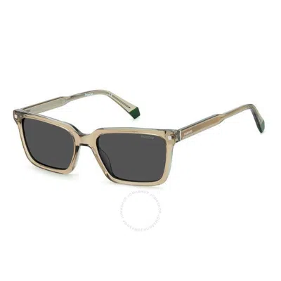 Polaroid Polarized Grey Rectangular Men's Sunglasses Pld 4116/s/x 010a/m9 55 In Gold