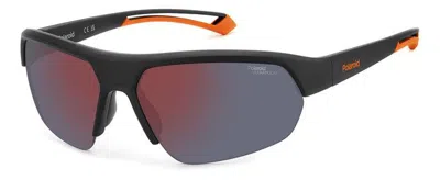Polaroid Polarized Grey Red Sport Unisex Sunglasses Pld 7048/s 08lz/bg 65 In Multi