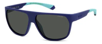 Polaroid Polarized Grey Square Ladies Sunglasses Pld 7053/s 0fll/m9 60 In Blue