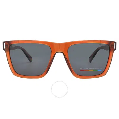 Polaroid Polarized Grey Square Men's Sunglasses Pld 6176/s 010a/m9 54 In Orange