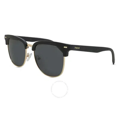 Polaroid Polarized Grey Square Unisex Sunglasses Pld 4121/s 0003/m9 52 In Black