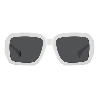 Polaroid Polarized Grey Square Unisex Sunglasses Pld 6223/s/x 0vk6/m9 54 In White