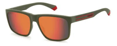 Polaroid Polarized Orange Gradient Mirror Square Men's Sunglasses Pld 2149/s 0tbo/oz 57 In Multi