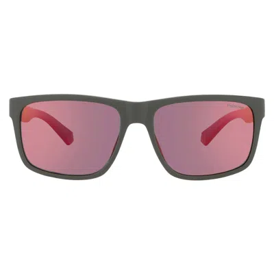 Polaroid Polarized Orange Gradient Mirror Square Men's Sunglasses Pld 2149/s 0tbo/oz 57 In Black