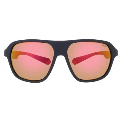 Polaroid Polarized Orange Grey Mirror Pilot Sunglasses Pld 2152/s 0rc2/oz 59 In Black