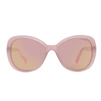 Polaroid Polarized Pink Butterfly Ladies Sunglasses Pld 4063/s/x 035j/0j 56