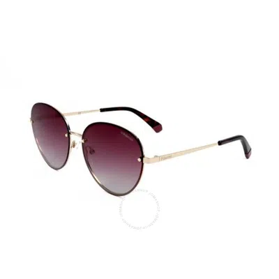 Polaroid Polarized Purple Gradient Oval Ladies Sunglasses Pld 4090/s 0s9e/jr 58