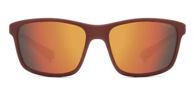 Polaroid Polarized Red Multilayer Square Men's Sunglasses Pld 2153/s 00z3/oz 58 In Brown