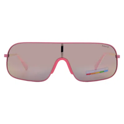 Polaroid Polarized Rose Gold Multilayer Shield Unisex Sunglasses Pld 6222/s 0mu1/jq 99 In Pink