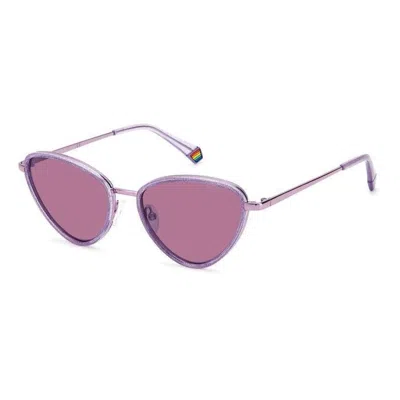 Polaroid Purple Plastic Sunglasses In Pink