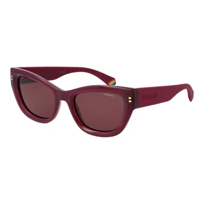 Polaroid Purple Polycarbonate Sunglasses In Red