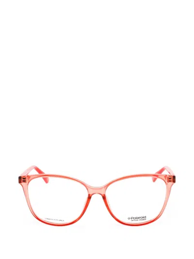 Polaroid Rectangle-frame Glasses In Orange