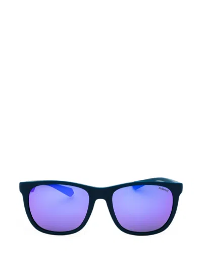Polaroid Rectangle-frame Sunglasses In Blue