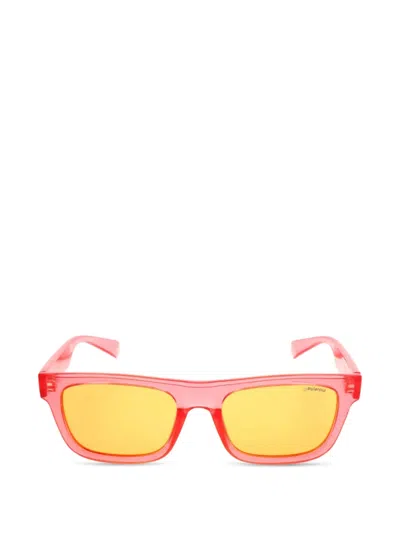 Polaroid Rectangle-frame Sunglasses In Pink
